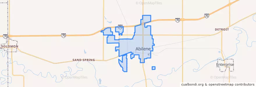 Mapa de ubicacion de Abilene.