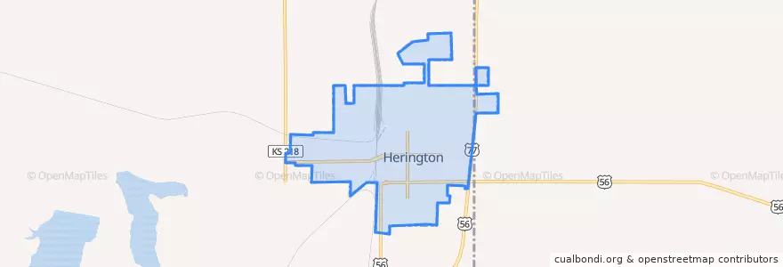 Mapa de ubicacion de Herington.