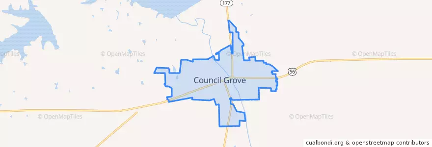 Mapa de ubicacion de Council Grove.