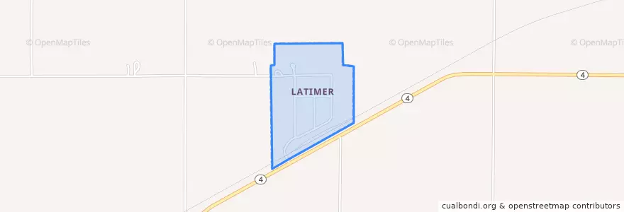 Mapa de ubicacion de Latimer.