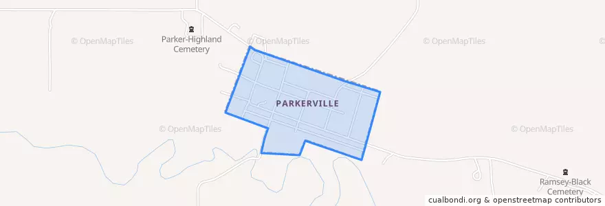 Mapa de ubicacion de Parkerville.