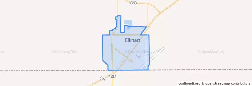 Mapa de ubicacion de Elkhart.