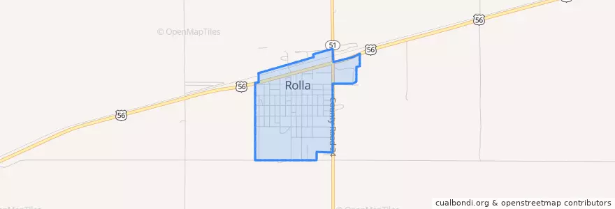 Mapa de ubicacion de Rolla.