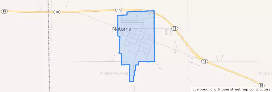 Mapa de ubicacion de Natoma.