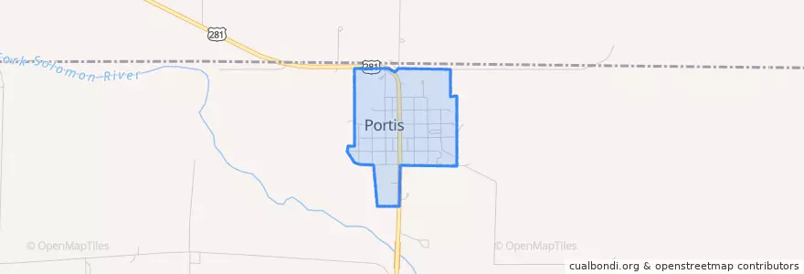 Mapa de ubicacion de Portis.