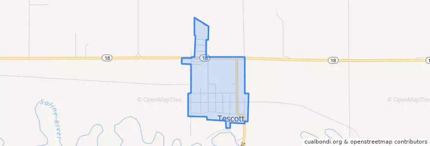 Mapa de ubicacion de Tescott.
