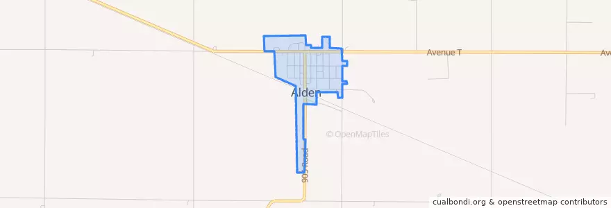Mapa de ubicacion de Alden.