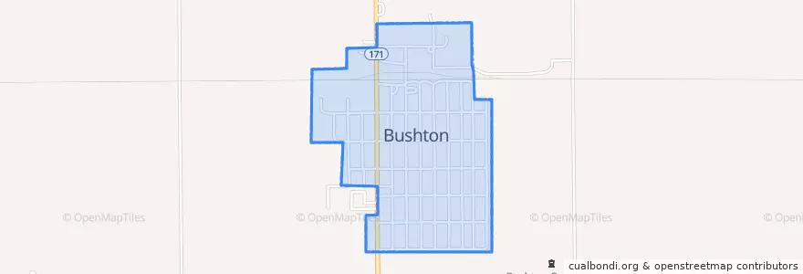 Mapa de ubicacion de Bushton.
