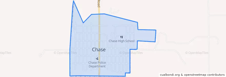 Mapa de ubicacion de Chase.