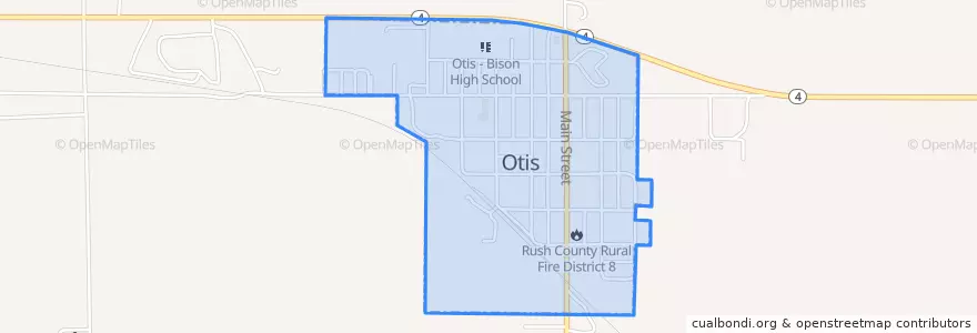 Mapa de ubicacion de Otis.