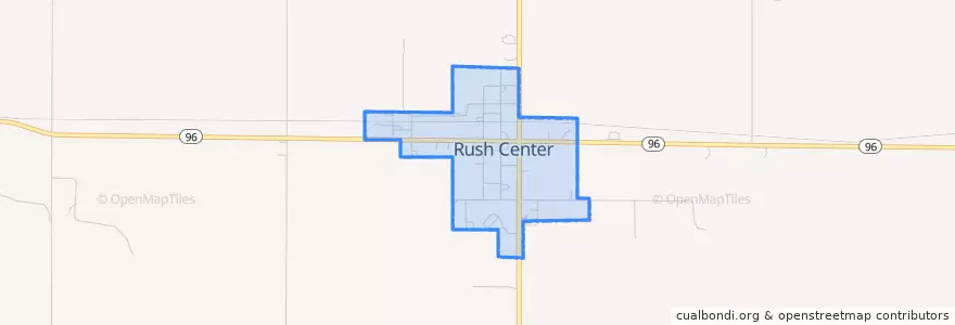 Mapa de ubicacion de Rush Center.