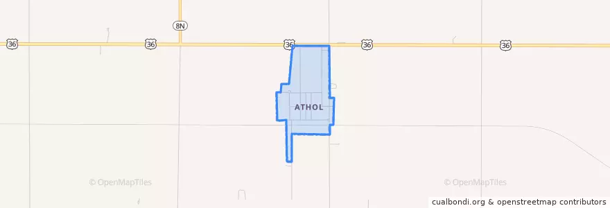Mapa de ubicacion de Athol.