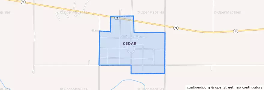Mapa de ubicacion de Cedar.