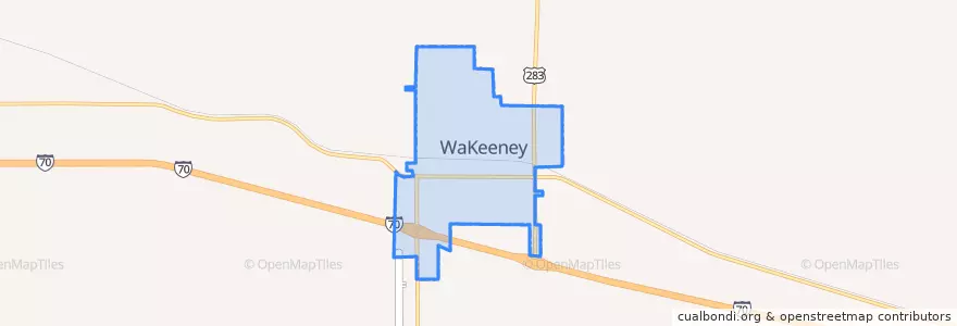 Mapa de ubicacion de WaKeeney.