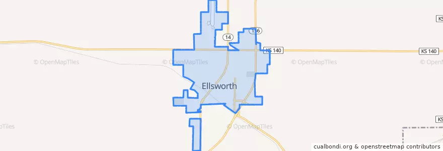 Mapa de ubicacion de Ellsworth.