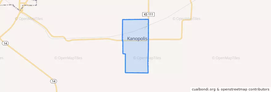 Mapa de ubicacion de Kanopolis.