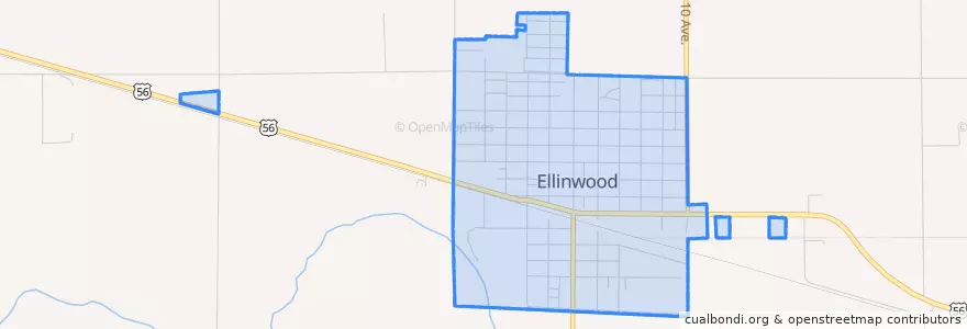 Mapa de ubicacion de Ellinwood.