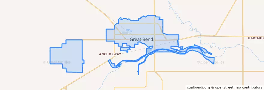 Mapa de ubicacion de Great Bend.