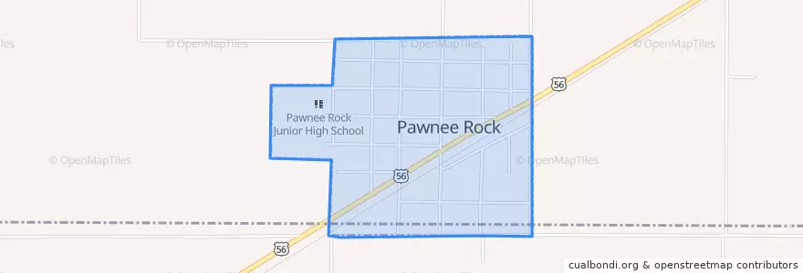 Mapa de ubicacion de Pawnee Rock.