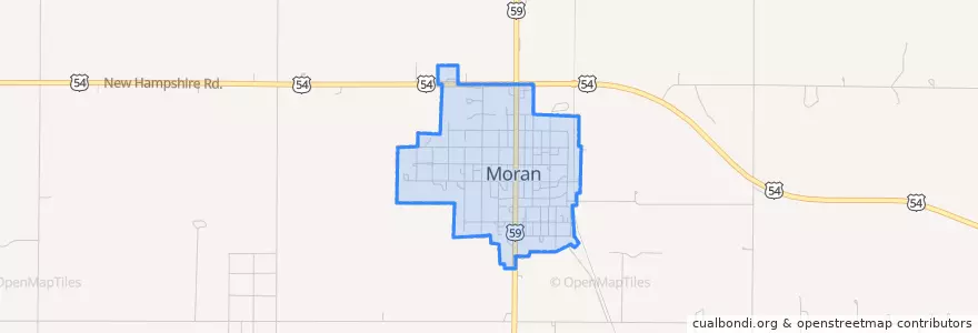Mapa de ubicacion de Moran.