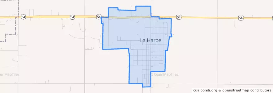 Mapa de ubicacion de La Harpe.