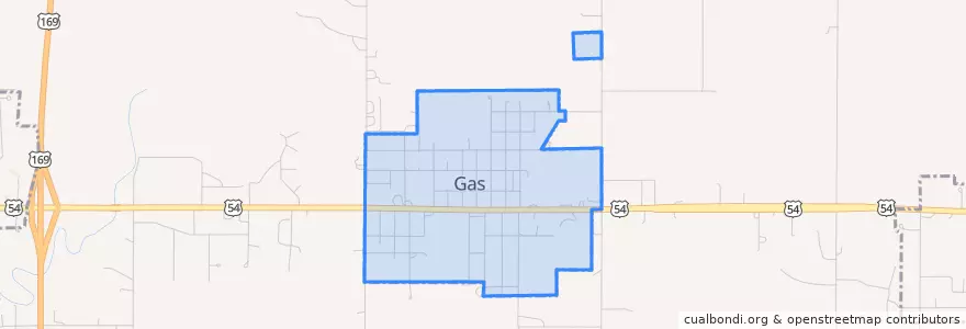 Mapa de ubicacion de Gas.