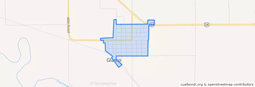 Mapa de ubicacion de Glasco.