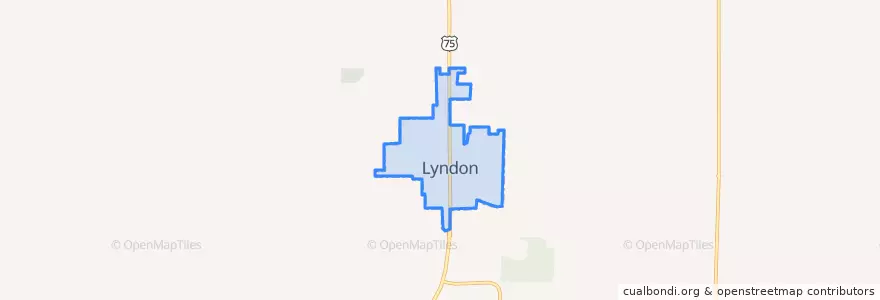 Mapa de ubicacion de Lyndon.