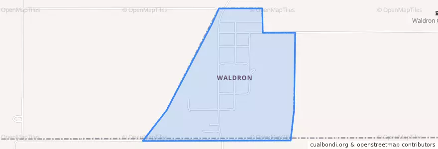 Mapa de ubicacion de Waldron.