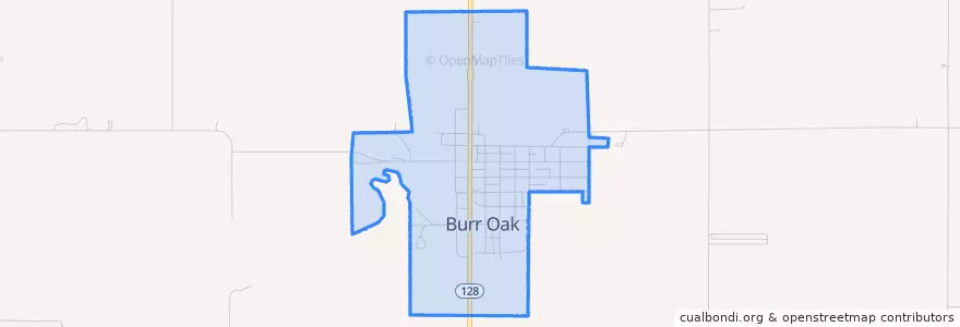 Mapa de ubicacion de Burr Oak.