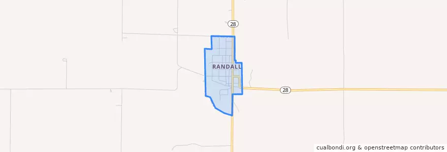 Mapa de ubicacion de Randall.