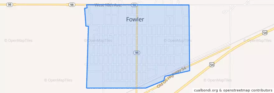 Mapa de ubicacion de Fowler.