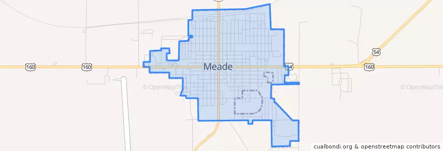 Mapa de ubicacion de Meade.