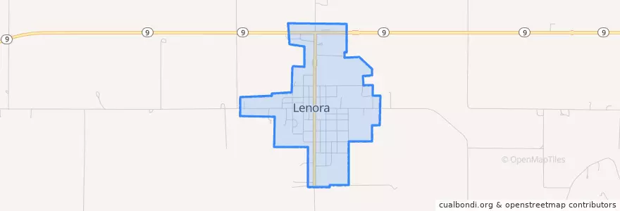 Mapa de ubicacion de Lenora.
