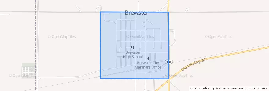Mapa de ubicacion de Brewster.