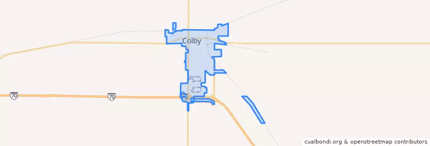 Mapa de ubicacion de Colby.