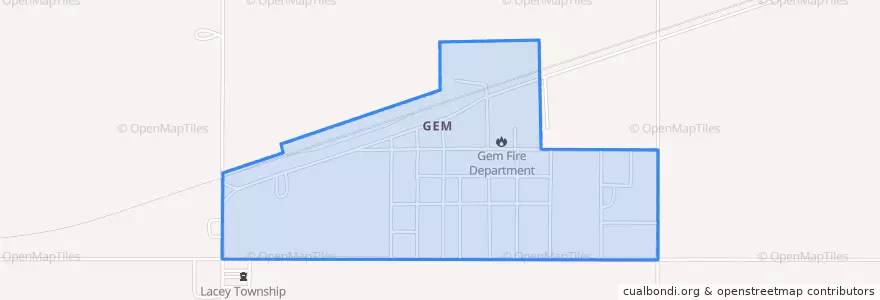 Mapa de ubicacion de Gem.
