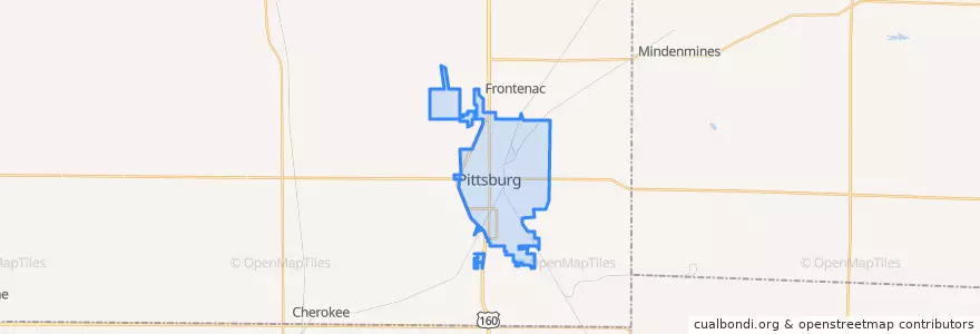 Mapa de ubicacion de Pittsburg.