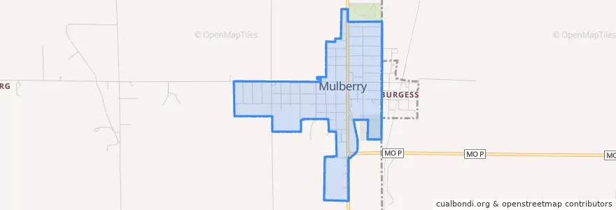Mapa de ubicacion de Mulberry.