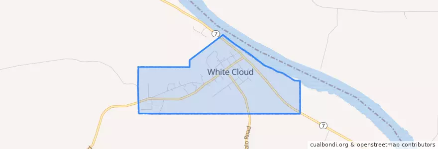 Mapa de ubicacion de White Cloud.