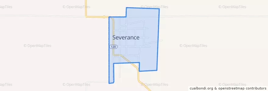 Mapa de ubicacion de Severance.