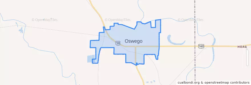Mapa de ubicacion de Oswego.