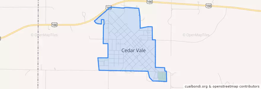 Mapa de ubicacion de Cedar Vale.