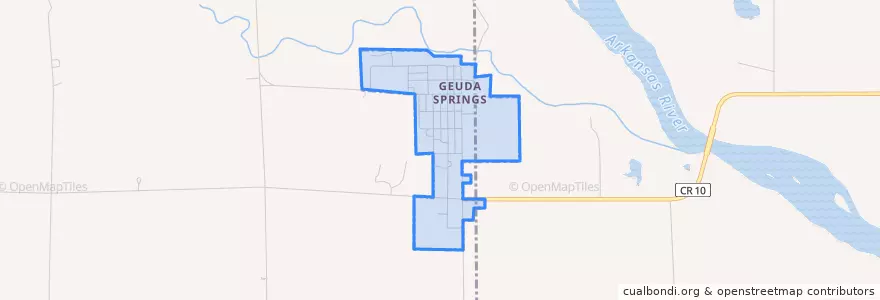 Mapa de ubicacion de Geuda Springs.