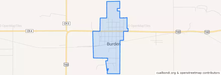 Mapa de ubicacion de Burden.
