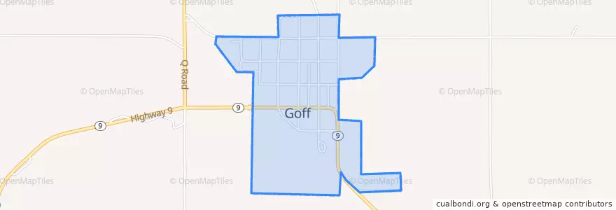 Mapa de ubicacion de Goff.