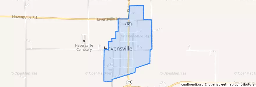 Mapa de ubicacion de Havensville.