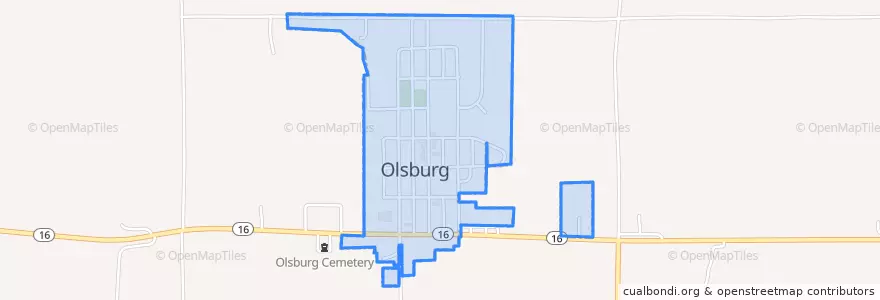 Mapa de ubicacion de Olsburg.