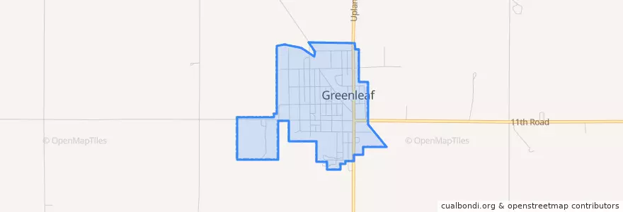 Mapa de ubicacion de Greenleaf.