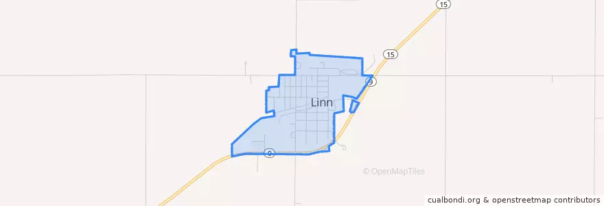 Mapa de ubicacion de Linn.